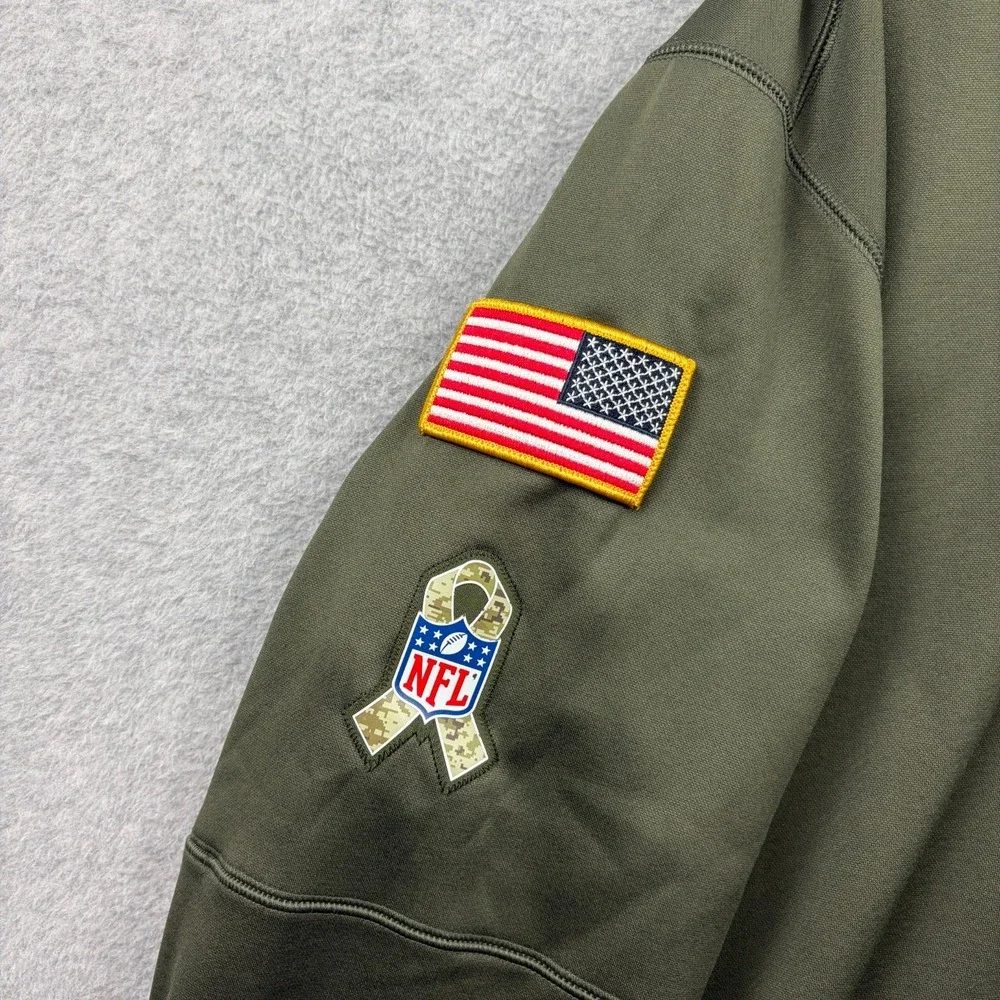 Tampa Bay Buccaneers Hoodie Mens XL Green Nike Salute To Service Dri Fit Patches